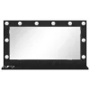 Toalett Tükör LED -es lámpákkal Fekete tölgy 80 x 45 x 18 cm