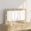 Toalett Tükör LED -es lámpákkal Sonoma tölgy 80 x 45 x 18 cm
