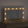 Toalett Tükör LED -es lámpákkal Sonoma tölgy 80 x 45 x 18 cm
