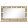 Toalett Tükör LED -es lámpákkal Sonoma tölgy 80 x 45 x 18 cm