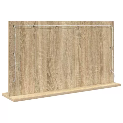Toalett Tükör LED -es lámpákkal Sonoma tölgy 80 x 45 x 18 cm