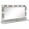 Toalett Tükör LED -es lámpákkal Beton Szürke 80 x 45 x 18 cm