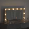 Toalett Tükör LED -es lámpákkal Beton Szürke 80 x 45 x 18 cm