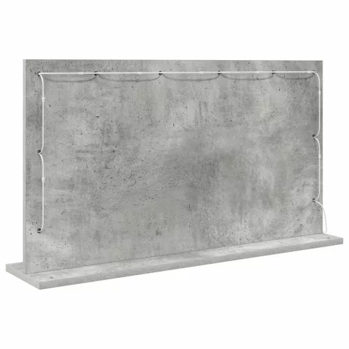Toalett Tükör LED -es lámpákkal Beton Szürke 80 x 45 x 18 cm