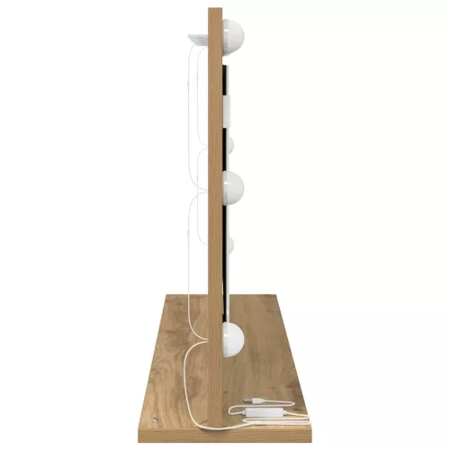 Toalett Tükör LED -es lámpákkal Artisan tölgy 80 x 45 x 18 cm