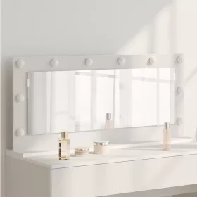   Toalett Tükör Fehér 100 x 45 x 18 cm Megmunkált fa és üveg
