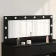 Toalett Tükör LED -es lámpákkal Fekete tölgy 100 x 45 x 18 cm