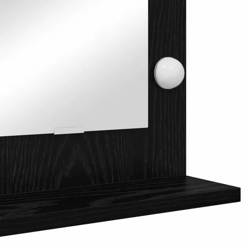 Toalett Tükör LED -es lámpákkal Fekete tölgy 100 x 45 x 18 cm