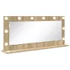 Toalett Tükör LED -es lámpákkal Sonoma tölgy 100 x 45 x 18 cm