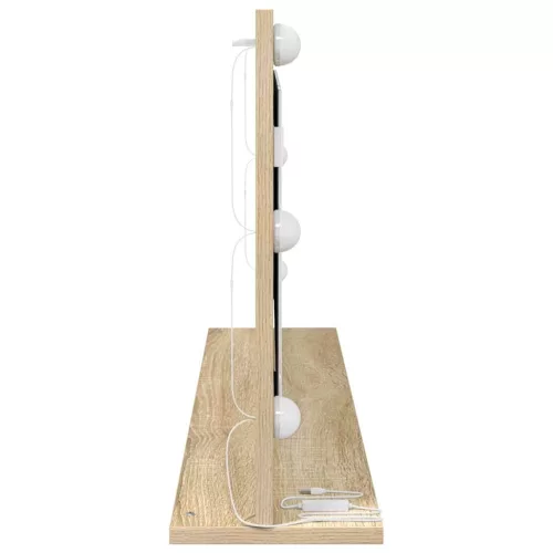 Toalett Tükör LED -es lámpákkal Sonoma tölgy 100 x 45 x 18 cm