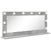 Toalett Tükör LED -es lámpákkal Beton Szürke 100 x 45 x 18 cm