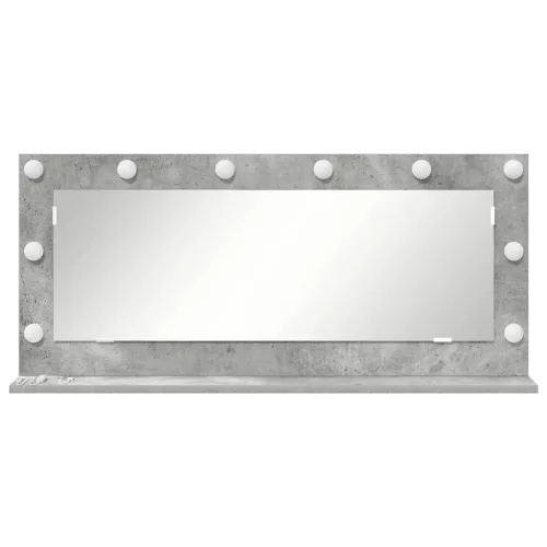 Toalett Tükör LED -es lámpákkal Beton Szürke 100 x 45 x 18 cm