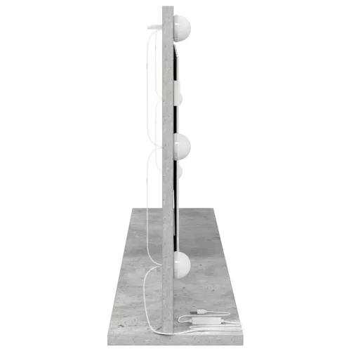 Toalett Tükör LED -es lámpákkal Beton Szürke 100 x 45 x 18 cm