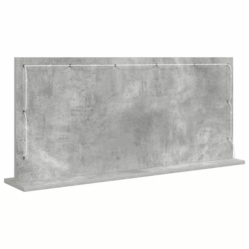 Toalett Tükör LED -es lámpákkal Beton Szürke 100 x 45 x 18 cm
