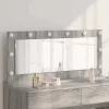 Toalett Tükör LED -es lámpákkal Szürke Sonoma 100 x 45 x 18 cm