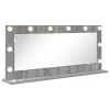 Toalett Tükör LED -es lámpákkal Szürke Sonoma 100 x 45 x 18 cm