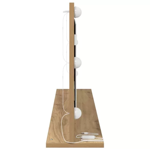 Toalett Tükör LED -es lámpákkal Artisan tölgy 100 x 45 x 18 cm