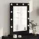 Toalett Tükör LED -es lámpákkal Fekete tölgy 70 x 50 x 18 cm