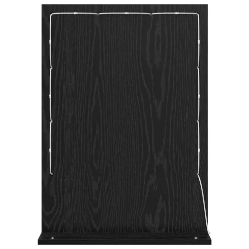 Toalett Tükör LED -es lámpákkal Fekete tölgy 70 x 50 x 18 cm