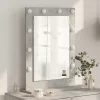 Toalett Tükör LED -es lámpákkal Beton Szürke 70 x 50 x 18 cm