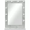 Toalett Tükör LED -es lámpákkal Beton Szürke 70 x 50 x 18 cm