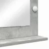 Toalett Tükör LED -es lámpákkal Beton Szürke 70 x 50 x 18 cm