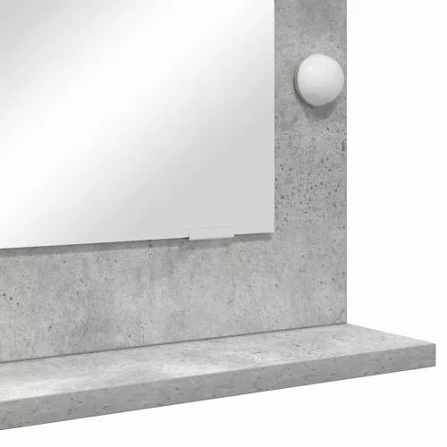 Toalett Tükör LED -es lámpákkal Beton Szürke 70 x 50 x 18 cm
