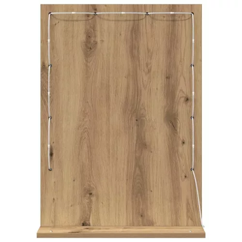 Toalett Tükör LED -es lámpákkal Artisan tölgy 70 x 50 x 18 cm