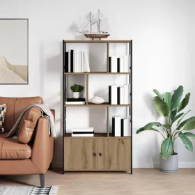 Könyvespolc kézműves tölgy 80 x 30 x 155.5 cm Faanyag
