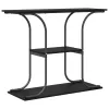 Konzolasztal polcokkal Musta tammi 101 x 35 x 80.5 cm Faanyag