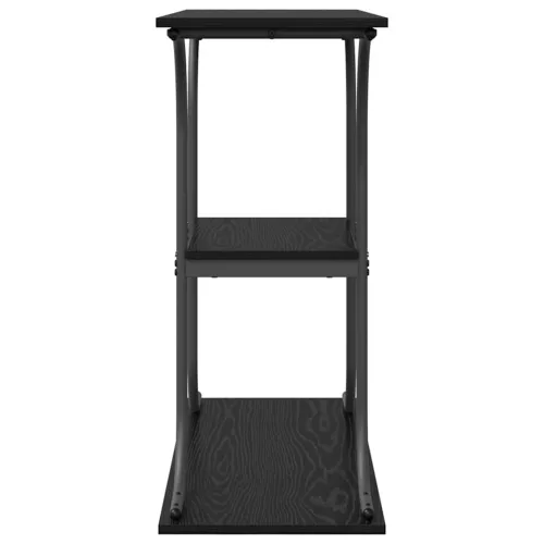 Konzolasztal polcokkal Musta tammi 101 x 35 x 80.5 cm Faanyag