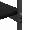 Konzolasztal polcokkal Musta tammi 101 x 35 x 80.5 cm Faanyag