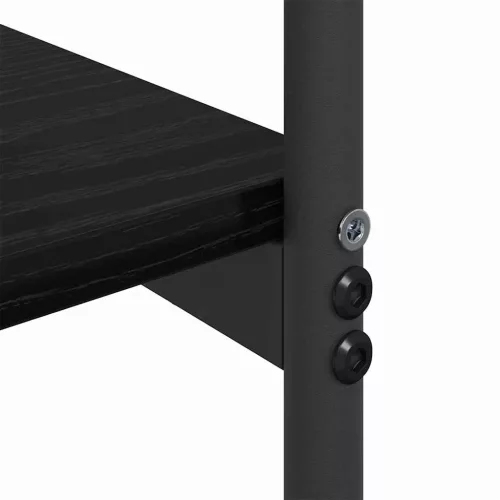 Konzolasztal polcokkal Musta tammi 101 x 35 x 80.5 cm Faanyag