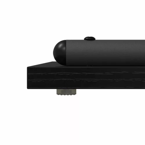 Konzolasztal polcokkal Musta tammi 101 x 35 x 80.5 cm Faanyag