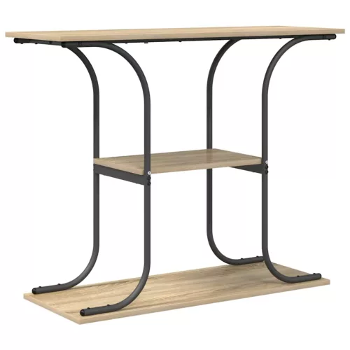 Konzolasztal polcokkal sonoma tölgy 101 x 35 x 80.5 cm Faanyag