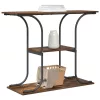 Konzolasztal polcokkal Füstölt tölgy 101 x 35 x 80.5 cm Faanyag