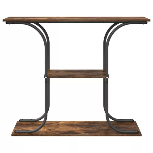 Konzolasztal polcokkal Füstölt tölgy 101 x 35 x 80.5 cm Faanyag