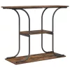 Konzolasztal polcokkal Füstölt tölgy 101 x 35 x 80.5 cm Faanyag
