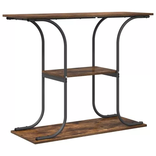 Konzolasztal polcokkal Füstölt tölgy 101 x 35 x 80.5 cm Faanyag
