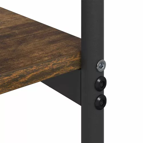 Konzolasztal polcokkal Füstölt tölgy 101 x 35 x 80.5 cm Faanyag