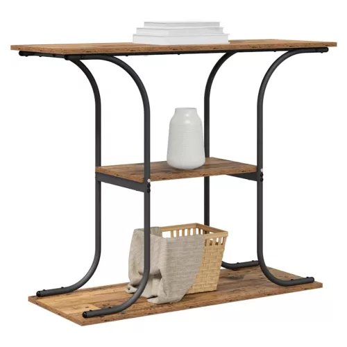 Konzolasztal polcokkal Régi fa 101 x 35 x 80.5 cm Faanyag