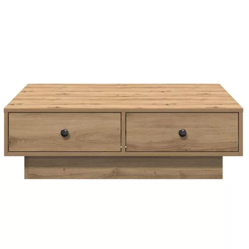 Dohányzóasztal kézműves tölgy 90 x 90 x 28 cm Faanyag