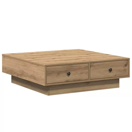 Dohányzóasztal kézműves tölgy 90 x 90 x 28 cm Faanyag