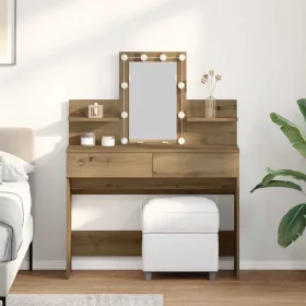   Sminktükör fiókkal kézműves tölgy 100 x 40 x 130 cm Faanyag