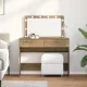 Sminkasztal fiókkal kézműves tölgy 100 x 40 x 120 cm Faanyag
