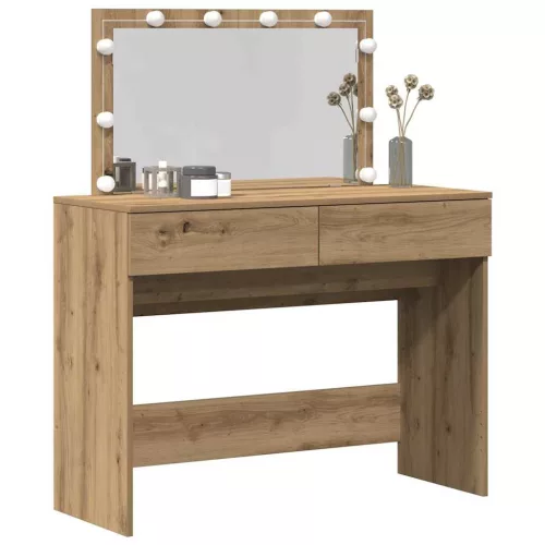 Sminkasztal fiókkal kézműves tölgy 100 x 40 x 120 cm Faanyag