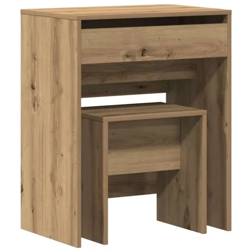 Sminkasztal fiókkal kézműves tölgy 60 x 40 x 75 cm Faanyag