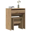 Sminkasztal fiókkal kézműves tölgy 60 x 40 x 75 cm Faanyag
