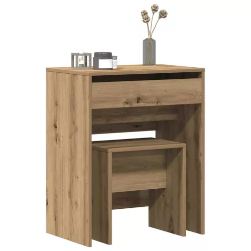 Sminkasztal fiókkal kézműves tölgy 60 x 40 x 75 cm Faanyag