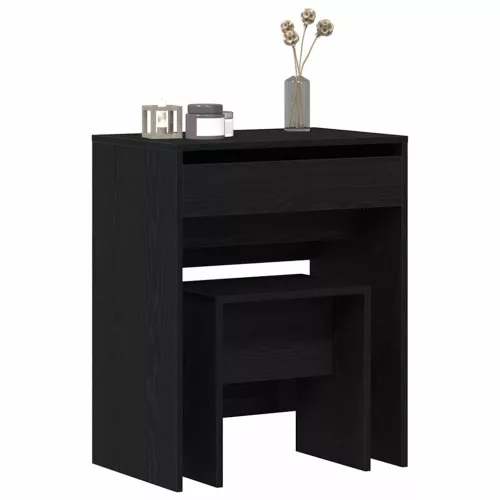 Sminkasztal fiókkal Musta tammi 60 x 40 x 75 cm Faanyag